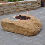 Sandstone fire boulder - sandstone